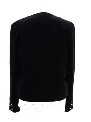 Vintage Soft Velvet Jacket 12 Black -C1646-117820