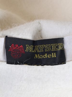 Vintage Mayser Modell Trilby Hat White 90S With Feather HAT583-119096