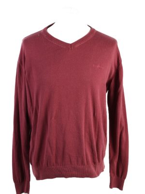 Vintage Pierre Cardin Pullover Jumper XL Bordeaux -IL1786-0