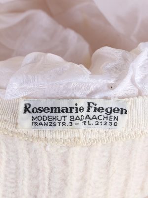 Vintage Rosemarie Fiegen Knit Winter Hat Lined 1990s White - HAT609-119333