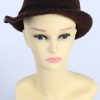Vintage Knit Winter Hat With Stylish Belt 1990s Brown - HAT627-0