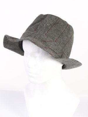 Vintage C&A Canda 1980s Fashion Trilby Hat Grey HAT742-120456
