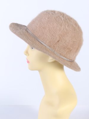 Vintage Modisch Aktuell 1990s Fashion Trilby Winter Hat Cream HAT840-121287