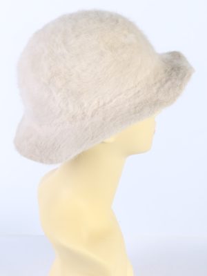 Vintage 1990s Fashion Trilby Winter Hat White HAT852-121240