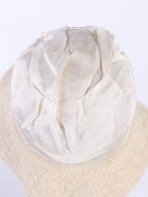 Vintage 1990s Fashion Trilby Winter Hat White HAT852-121242