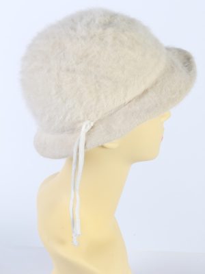 Vintage 1990s Fashion Trilby Winter Hat White HAT855-121228