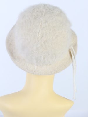 Vintage 1990s Fashion Trilby Winter Hat White HAT855-121229