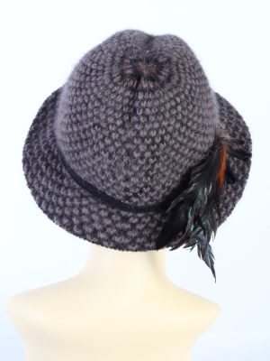 Vintage 1990s Fashion Brimmed Winter Hat Brown HAT869-121176