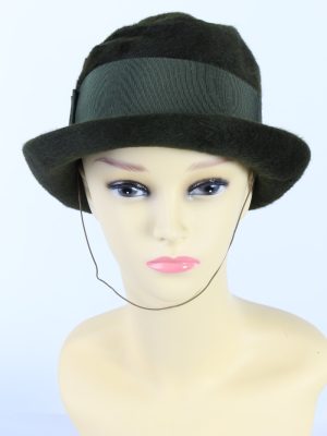 Vintage 1990s Fashion Brimmed Winter Hat Green HAT877-0