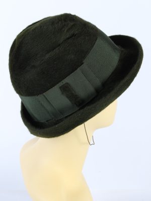 Vintage 1990s Fashion Brimmed Winter Hat Green HAT877-121373