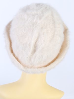 Vintage Kangora Angora Soft 1990s Fashion Brimmed Winter Hat White HAT882-121355