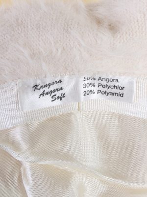 Vintage Kangora Angora Soft 1990s Fashion Brimmed Winter Hat White HAT882-121356