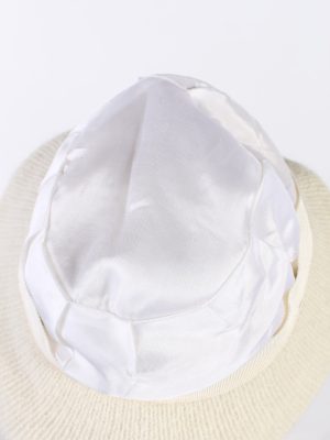 Vintage 1980s Fashion Trilby Winter Hat White HAT898-121297