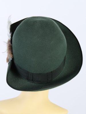 Vintage Jagd Sport 1980s Fashion Brimmed Hat Green HAT920-121434