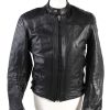 Vintage Genuine Leather Motorcycle Jacket Black -C1775-0
