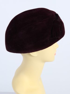 Vintage 1970s Fashion Winter Hat Bordeaux HAT1016-122643