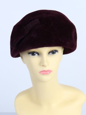 Vintage 1970s Fashion Winter Hat Bordeaux HAT1016-0