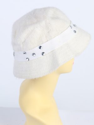 Vintage 1970s Fashion Winter Knit Hat White HAT1019-122653