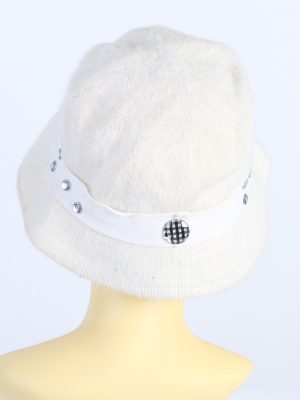 Vintage 1970s Fashion Winter Knit Hat White HAT1019-122654