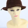 Vintage 1990s Fashion Womens Winter Knit Trilby Hat Brown HAT1027-0