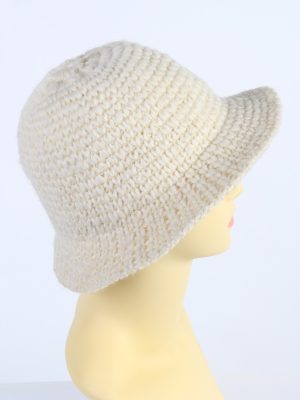 Vintage Creation Classique Avenue 1990s Fashion Womens Winter Knit Trilby Hat White HAT1028-122789
