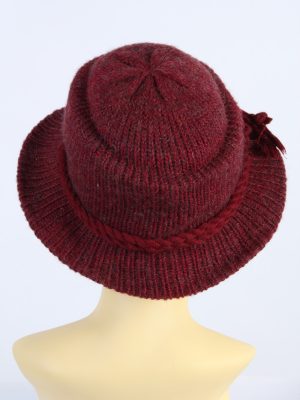 Vintage Mayser Milz 1980s Fashion Womens Winter Knit Trilby Hat Bordeaux HAT1034-122812