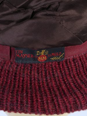 Vintage Mayser Milz 1980s Fashion Womens Winter Knit Trilby Hat Bordeaux HAT1034-122813