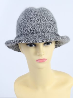 Vintage 1980s Fashion Womens Winter Knit Trilby Hat Multi HAT1038-0