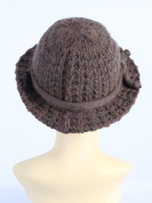 Vintage Lady Like Modell 1990s Fashion Womens Knit Trilby Hat Brown HAT1081-123030