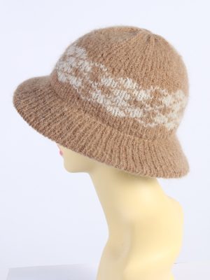 Vintage 1990s Fashion Womens Knit Trilby Hat Coffee HAT1086-123049