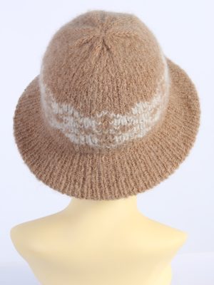 Vintage 1990s Fashion Womens Knit Trilby Hat Coffee HAT1086-123050
