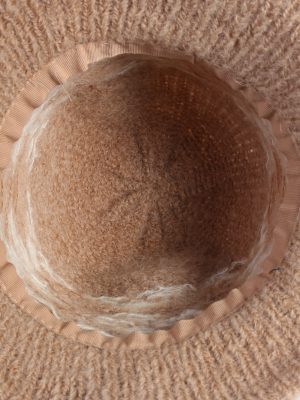 Vintage 1990s Fashion Womens Knit Trilby Hat Coffee HAT1086-123051