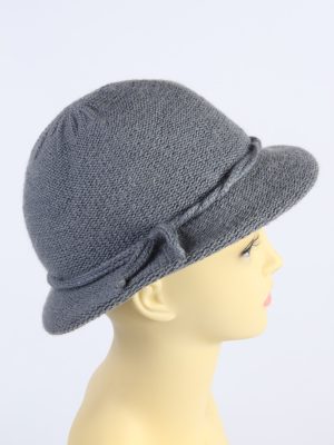 Vintage Peter Kupper KG 1980s Fashion Womens Knit Lined Trilby Hat Grey HAT1097-123093