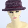 Vintage 1970s Fashion Womens Knit Lined Trilby Hat Purple HAT1103-0