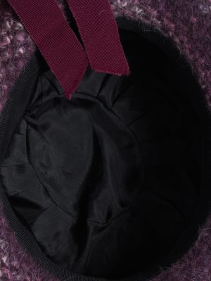 Vintage 1970s Fashion Womens Knit Lined Trilby Hat Purple HAT1103-123119