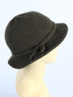 Vintage 1990s Fashion Womens Brim Knit Hat Green HAT1115-123490