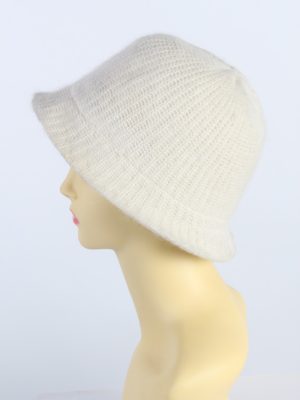 Vintage H&M Divided 1990s Fashion Womens Brim Lined Knit Hat White HAT1117-123498
