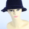 Vintage 1990s Fashion Womens Brim Knit Hat Navy HAT1119-0