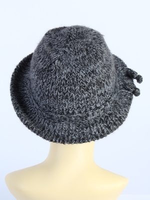 Vintage 1980s Fashion Womens Brim Knit Hat Grey HAT1124-123527