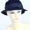 Vintage H.T.B. Hutmanufactur 1990s Fashion Womens Trilby Hat Navy HAT1173-0