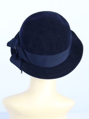 Vintage H.T.B. Hutmanufactur 1990s Fashion Womens Trilby Hat Navy HAT1173-124286