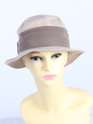 Vintage 1990s Fashion Womens Trilby Hat Cream HAT1177-0