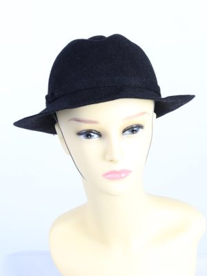 Vintage 1990s Fashion Womens Trilby Hat Black HAT1179-0
