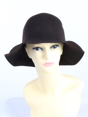 Vintage 1980s Fashion Womens Trilby Hat Brown HAT1191-0