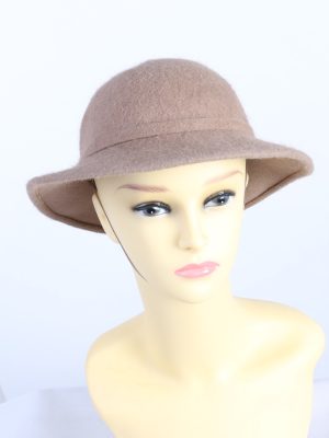 Vintage 1970s Fashion Womens Trilby Hat Coffee HAT1199-0