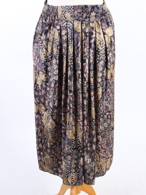 Vintage Long Lined Printed Skirt 12 Multi SK090-0
