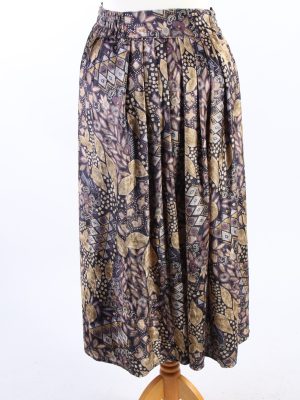 Vintage Long Lined Printed Skirt 12 Multi SK090-121833