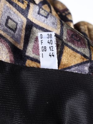 Vintage Long Lined Printed Skirt 12 Multi SK090-121834