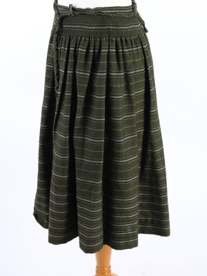 Vintage Long Lined Striped Skirt 42 Multi SK096-121810