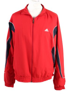 Vintage Adidas Mens Full Zip Tracksuit Top 44/46 Red -SW2456-0